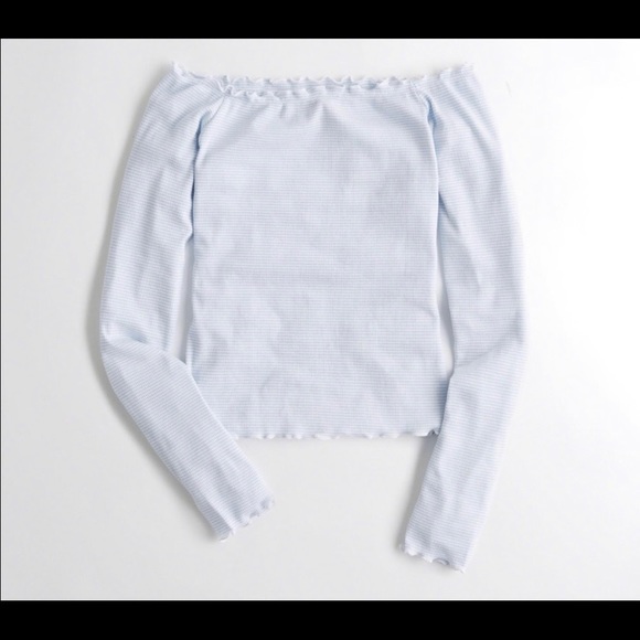 Hollister Ribbed Striped Off Shoulder Top - Picture 2 of 5